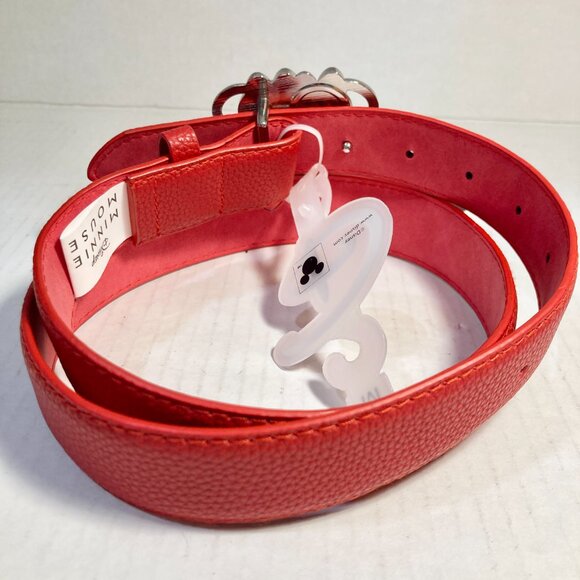 Disney Minnie Mouse Vegan Faux Leather Red Belt Womens Size Medium 30-36" - Picture 5 of 14